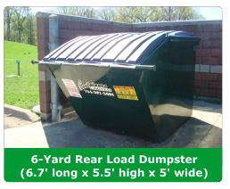 6-yard Rear Load Dumpster