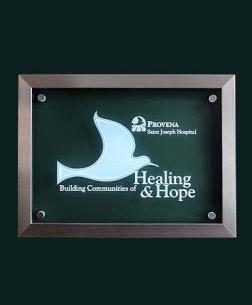FULL GLASS WALL PLAQUES WITH LED LIGHTING