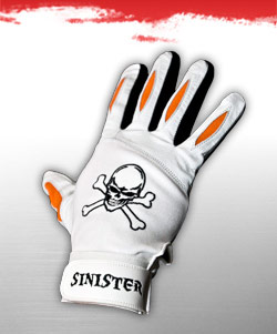 Skull Batting Glove - Orange