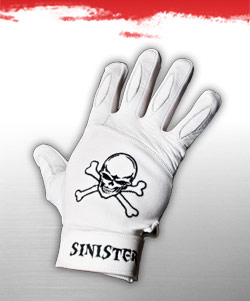 Skull Batting Glove - White